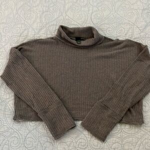 Grey Waffle Knit Turtle Neck